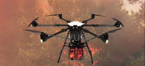 hakkında en son şirket haberleri MYUAV UAV yangın acil durum sistemi UAV + yangın kamyonu şehir yüksek katlı yangın söndürme bağlantı programı