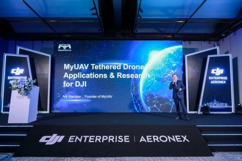 hakkında en son şirket haberleri DJI ME Ortaklar Zirvesi 2026'da Parlayan: MYUAV'lerin Çift Katmanlı Bağlı Drone Çözümleri Küresel Sahneye Geçti